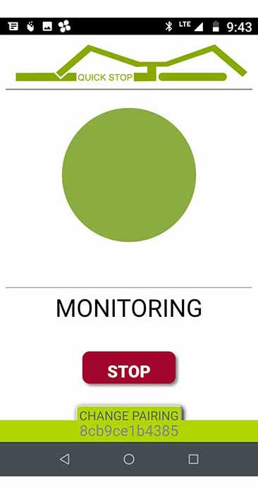 quick stop bike monitoring screen